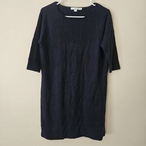Boden Blue Merino Wool Cashmere Knee Length Pullover Sweater Dress US 10 UK 14